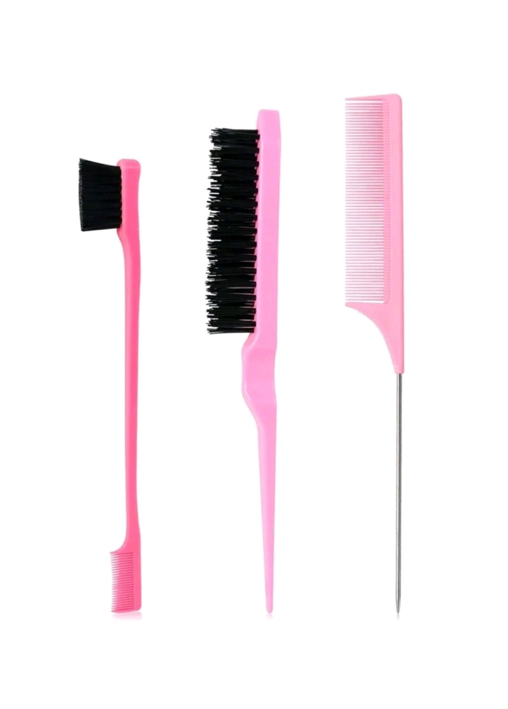 3 pieces hair styling comb set,Teasing hair brush, Rat rail comb,edge brush