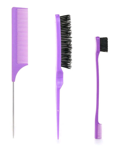 3 pieces hair styling comb set,Teasing hair brush, Rat rail comb,edge brush