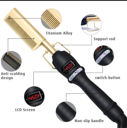 Electric hot comb with Digital display. Multifunctional  (EU plug)/ (UK plug)