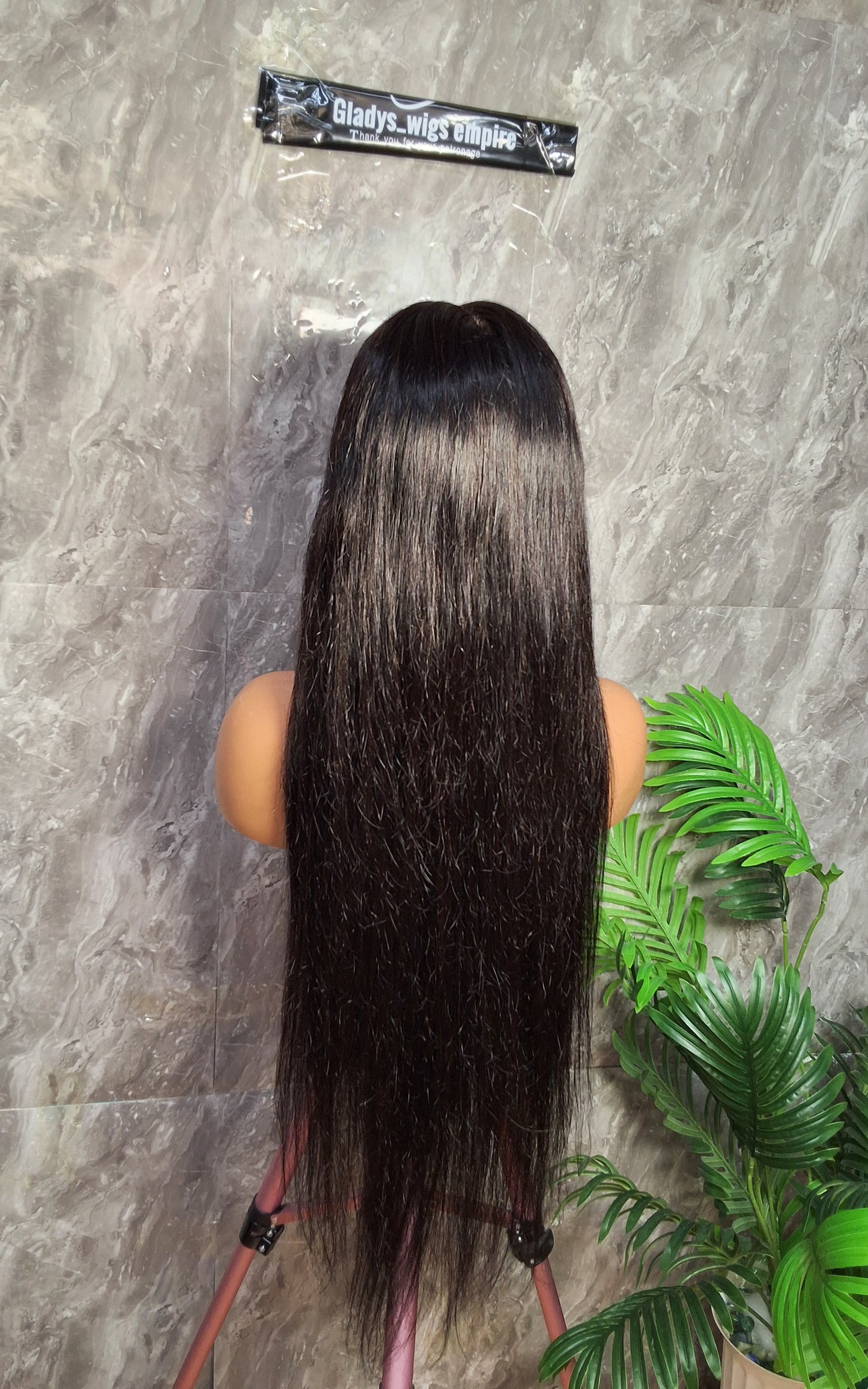 30 inches pure Virgin hair silky straight wig. 300g paired with 2by6 closure