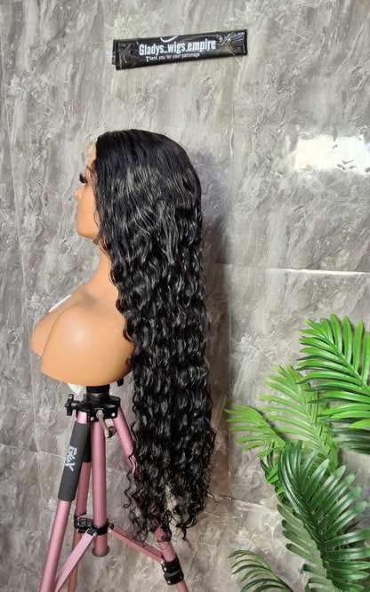 34" sdd derp wave, Natural colour colour, 5x5 closure wig