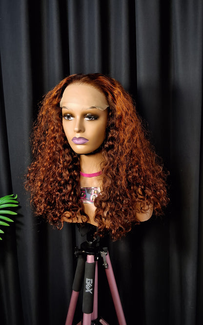 20" inches  sassy, 6x6 closure, orange piano colour