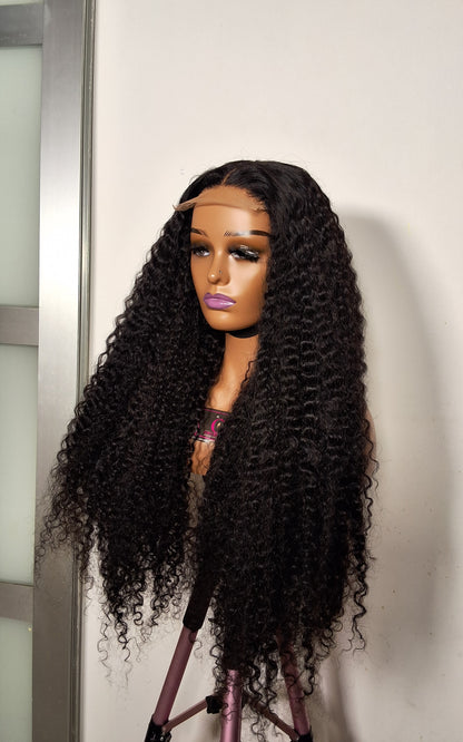 30 inches Sdd pixie curls , 5by5 glueless closure natural colour