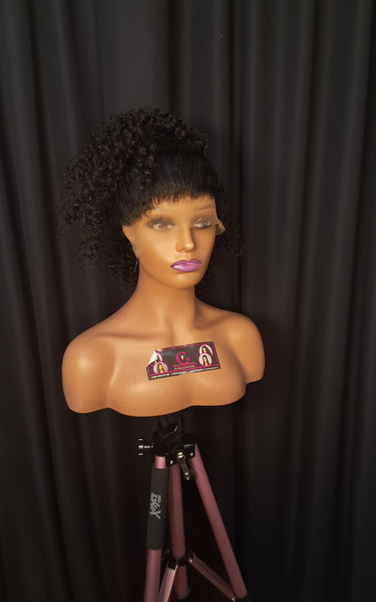 360 all round lace.  Pixie curls 20"
