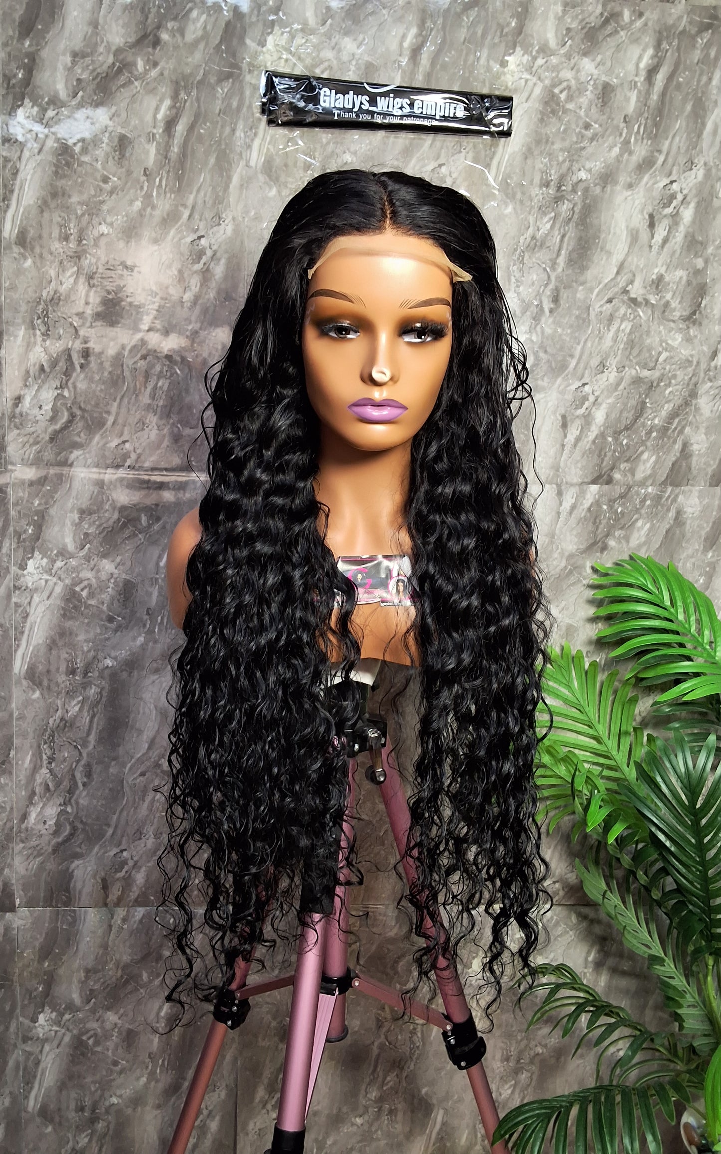 34" sdd derp wave, Natural colour colour, 5x5 closure wig