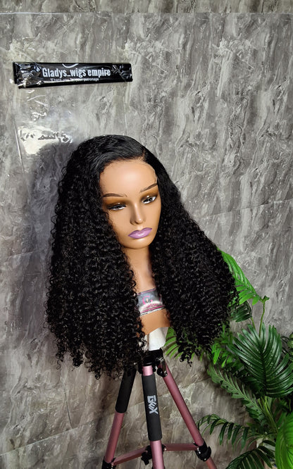 22" HD SDD pixie curls,  Natural colour, 5x5 HD closure wig