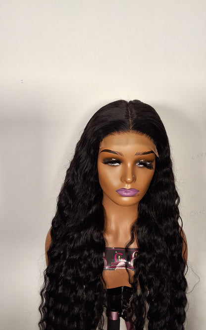 34 inches Sdd deep wave.5by5 closure, natural colour