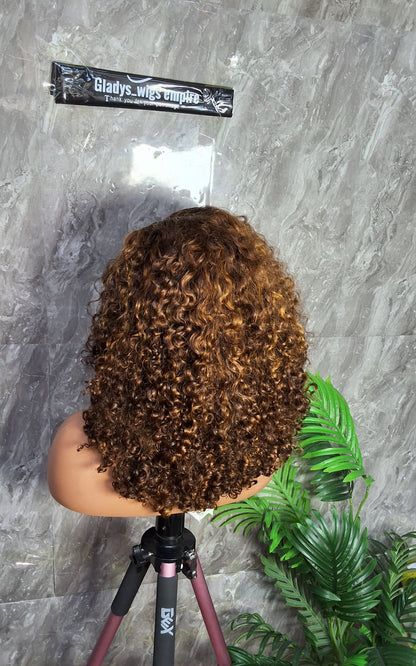 14" sdd soweto curls,  piano colour, 13x4 frontal wig