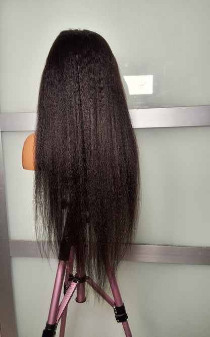 30 inches kinky straight, 5x5 closure wig