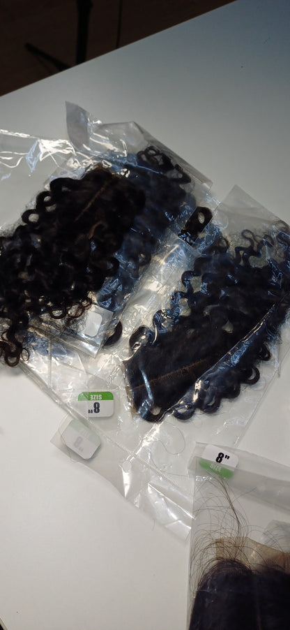 100% hman hair closure 8"   curl