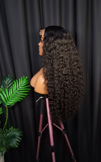 SDD sassy curls, 5by5 glueless closure wig 26"