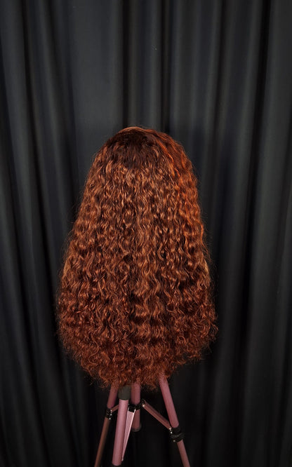 SDD sassy curls. 7x5 glueless closure. 24" (orange piano)