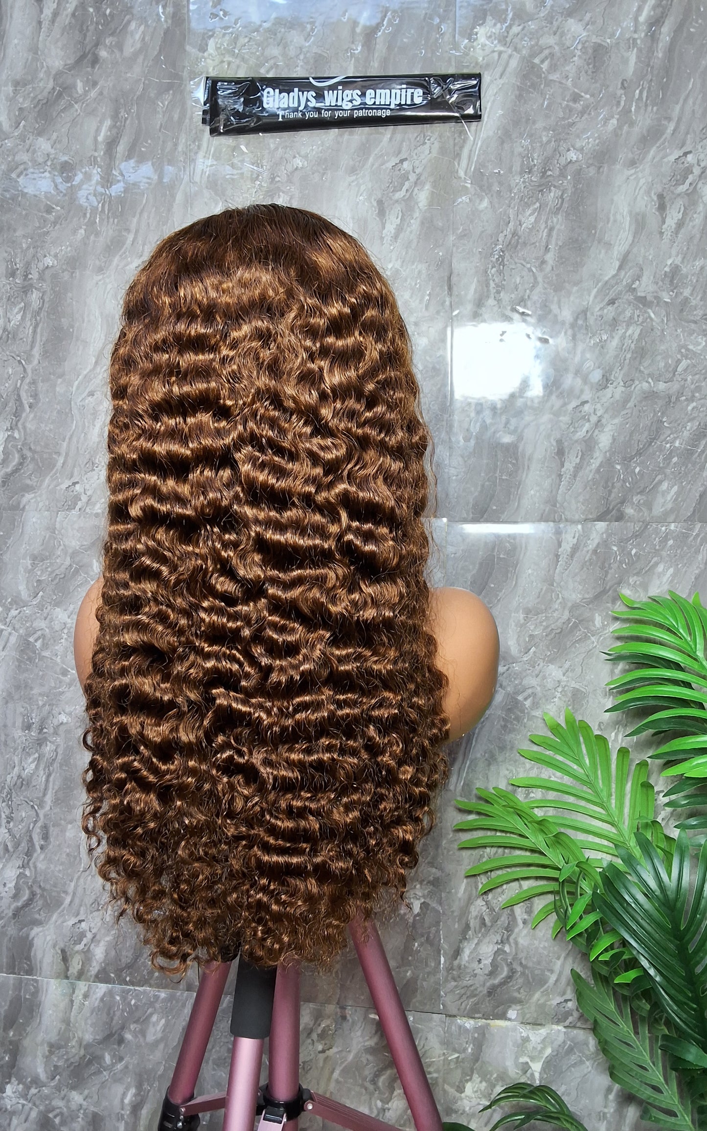 22 inches SDD Burmese curls,  brown colour, 5x5 closure  wig