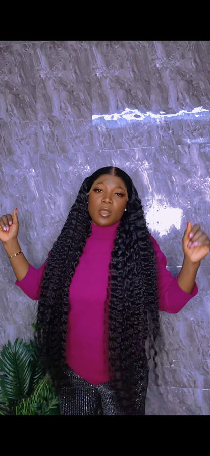 42 inches Vietnam deep wave. 13x6 HD glueless frontal, 400gram,bleached knots. Natural colour