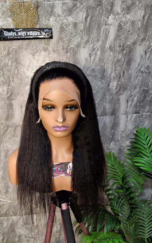20 inches kinky straight. 250gram, 13x4 frontal