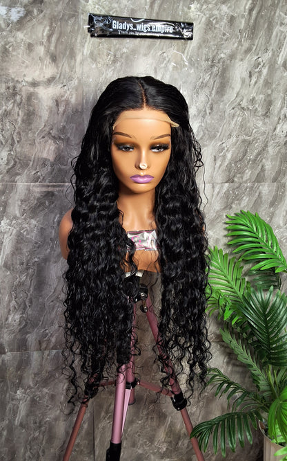 34" sdd derp wave, Natural colour colour, 5x5 closure wig