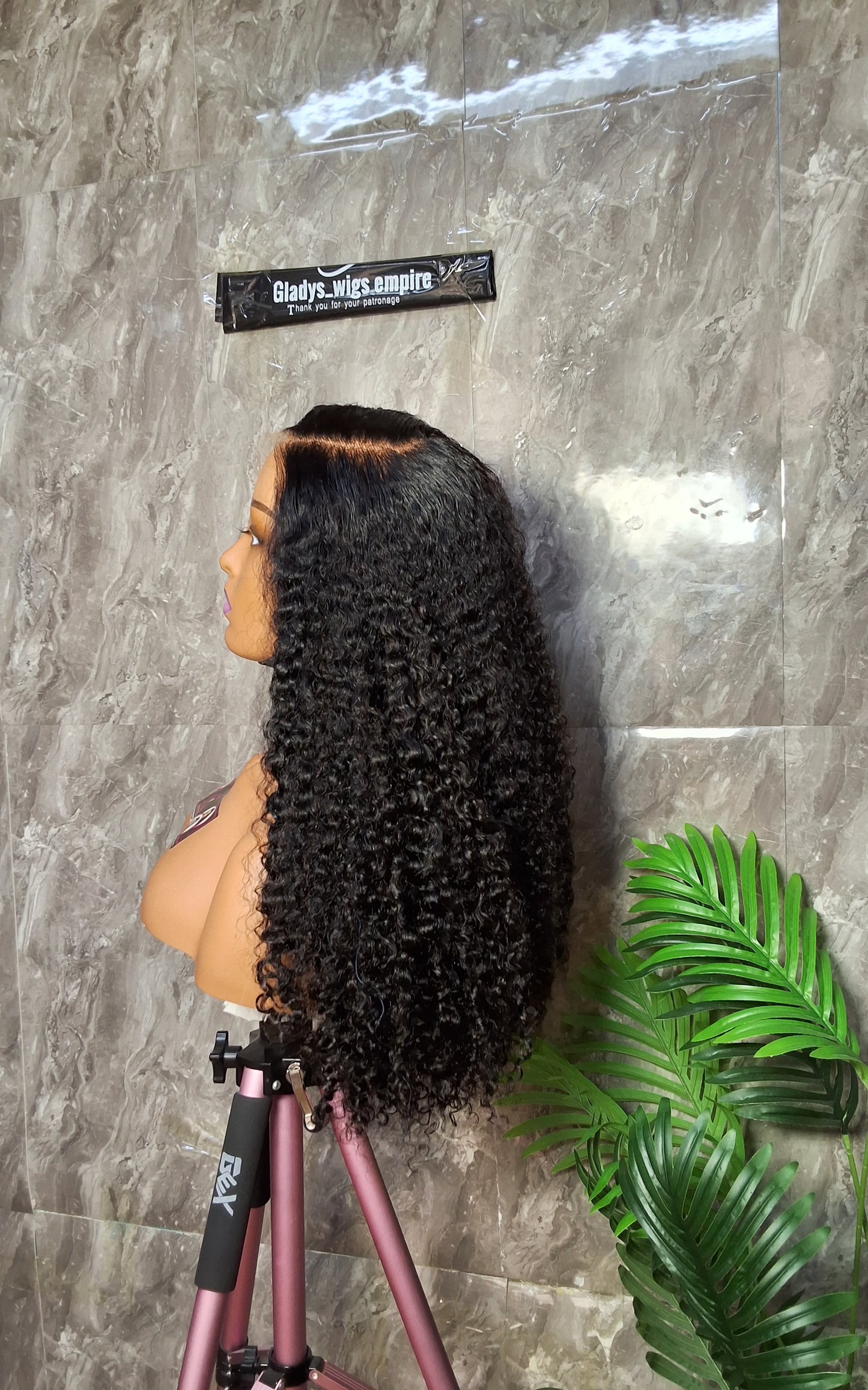 22" HD SDD pixie curls,  Natural colour, 5x5 HD closure wig