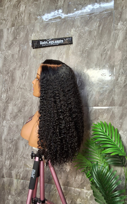 22" HD SDD pixie curls,  Natural colour, 5x5 HD closure wig