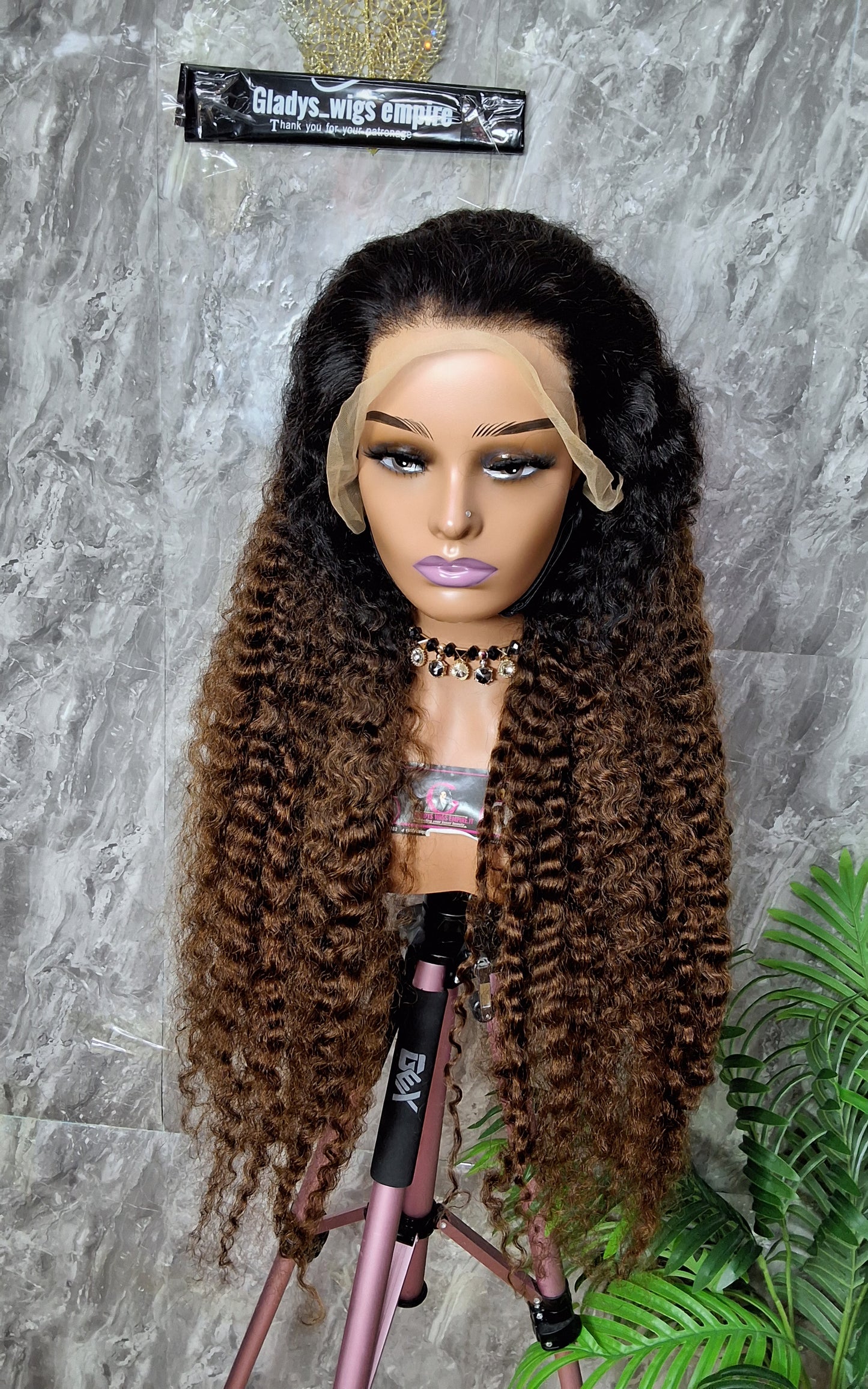 Sdd Burmese curls ombre 34 inches. 13x4 frontal