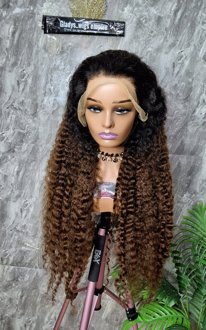 Sdd Burmese curls ombre 34 inches. 13x4 frontal