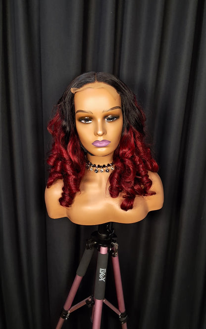 SDD bounce,16" 5by5 glueless closure wig. 300g