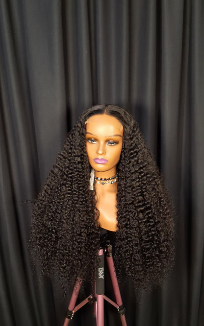 28" SDD pixie curls, natural colour, 5x5 glueless closure wig.