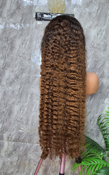 Sdd Burmese curls ombre 34 inches. 13x4 frontal