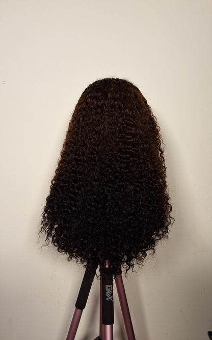 22 inches Sdd Burmese curls.  3 tone colour. full frontal