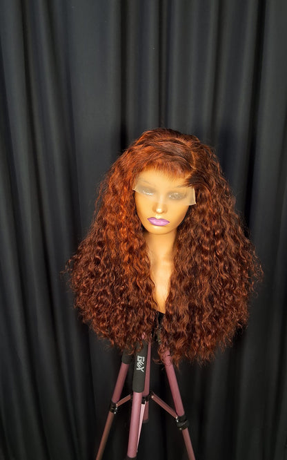 SDD sassy curls. 7x5 glueless closure. 24" (orange piano)