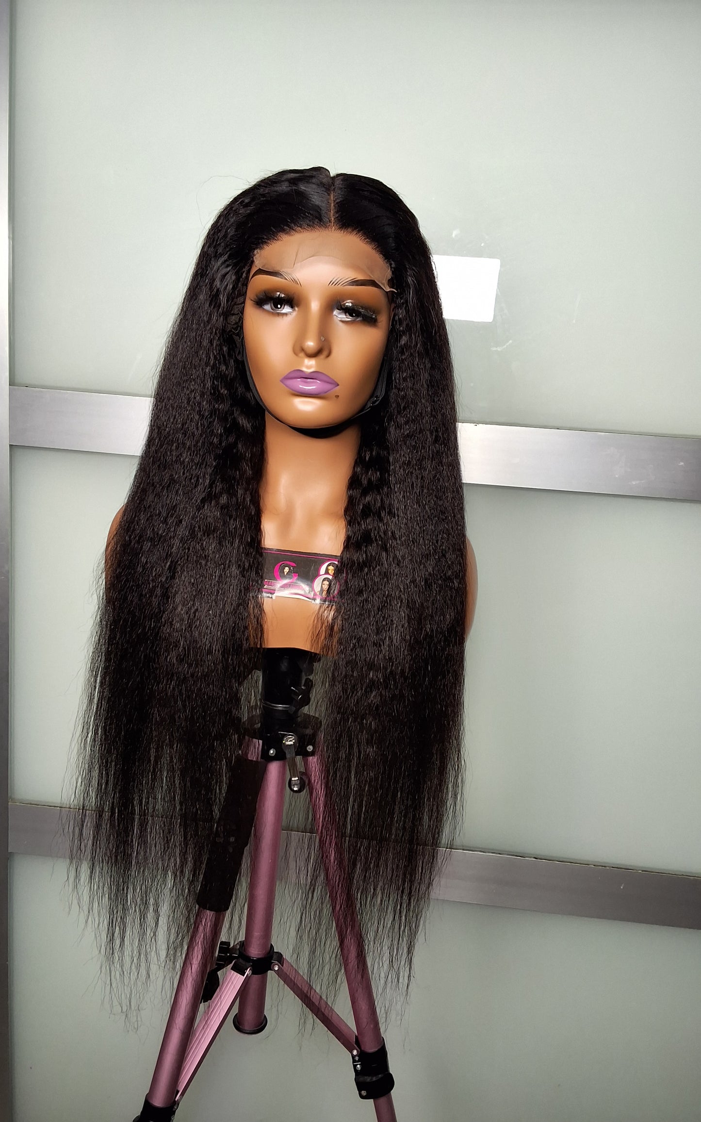 30 inches kinky straight, 5x5 closure wig