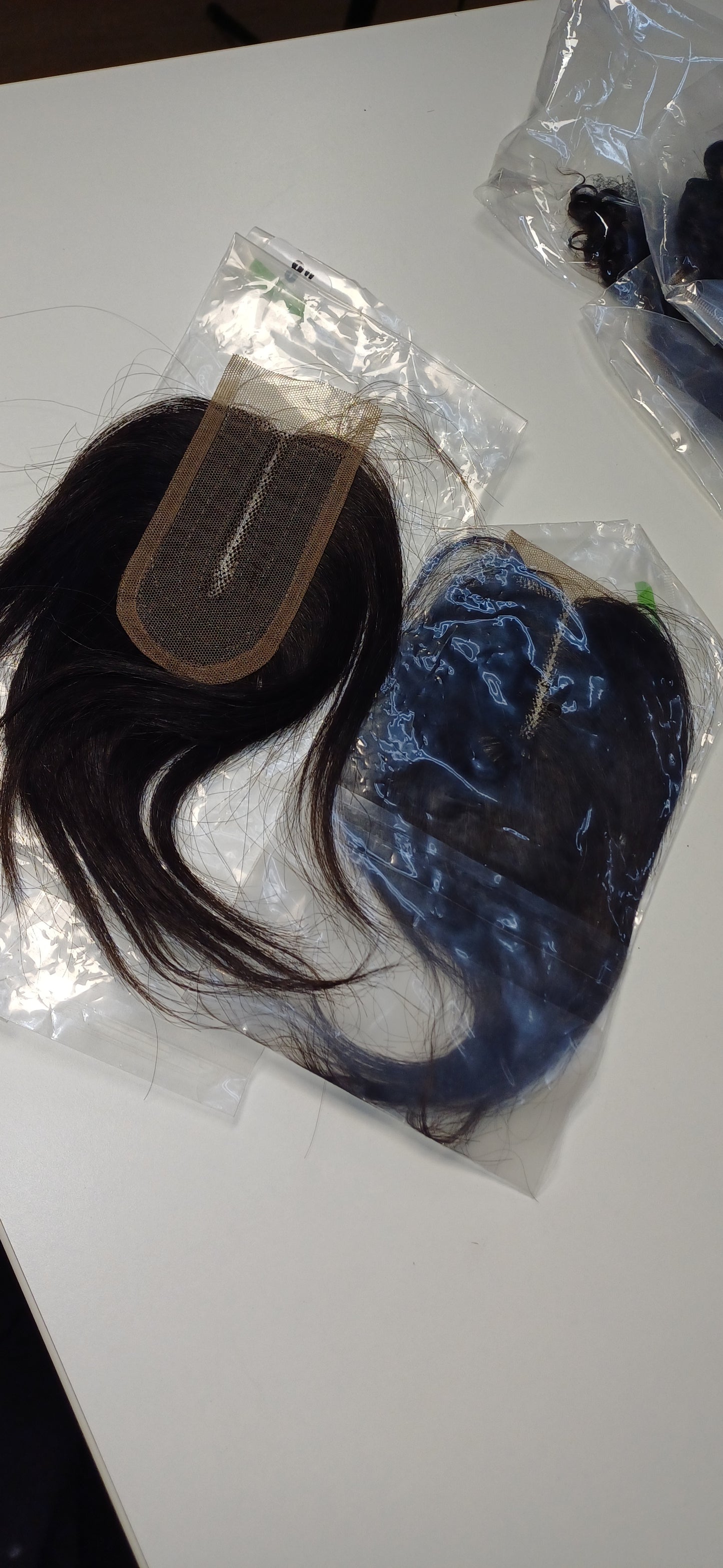 100% human hair straight closure 8"