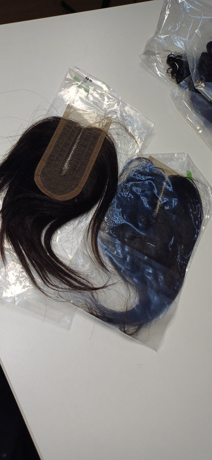 100% human hair straight closure 8"