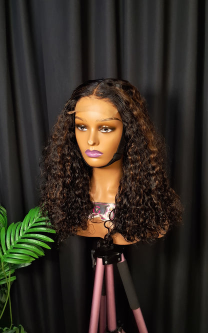 Sassy curls,  mix colour, 20 inches, 5x5 closure