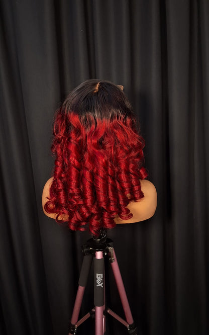 SDD bounce,16" 5by5 glueless closure wig. 300g