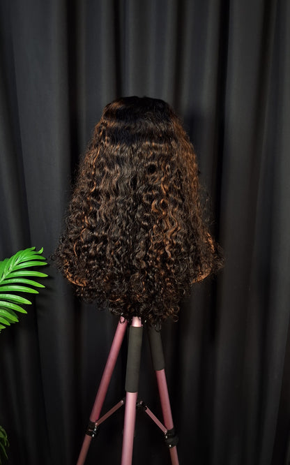 Sassy curls,  mix colour, 20 inches, 5x5 closure