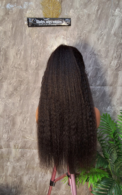 30 inches kinky straight. 250gram, 13x4 frontal
