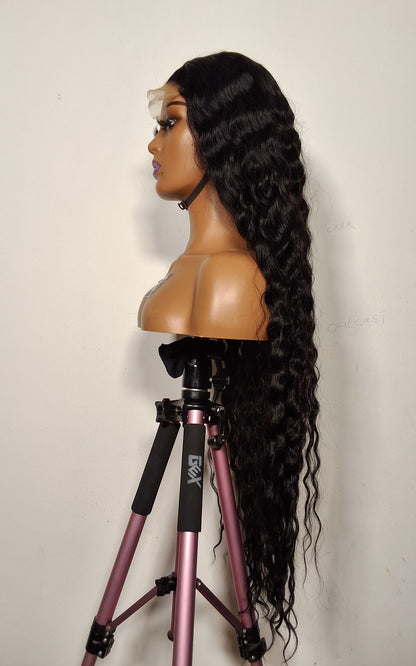 34 inches Sdd deep wave.5by5 closure, natural colour