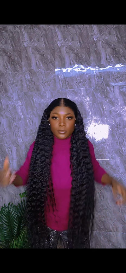 42 inches Vietnam deep wave. 13x6 HD glueless frontal, 400gram,bleached knots. Natural colour