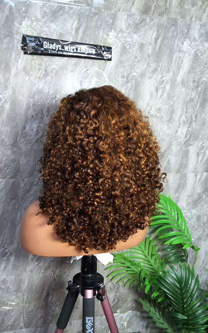 14" sdd soweto curls,  piano colour, 13x4 frontal wig